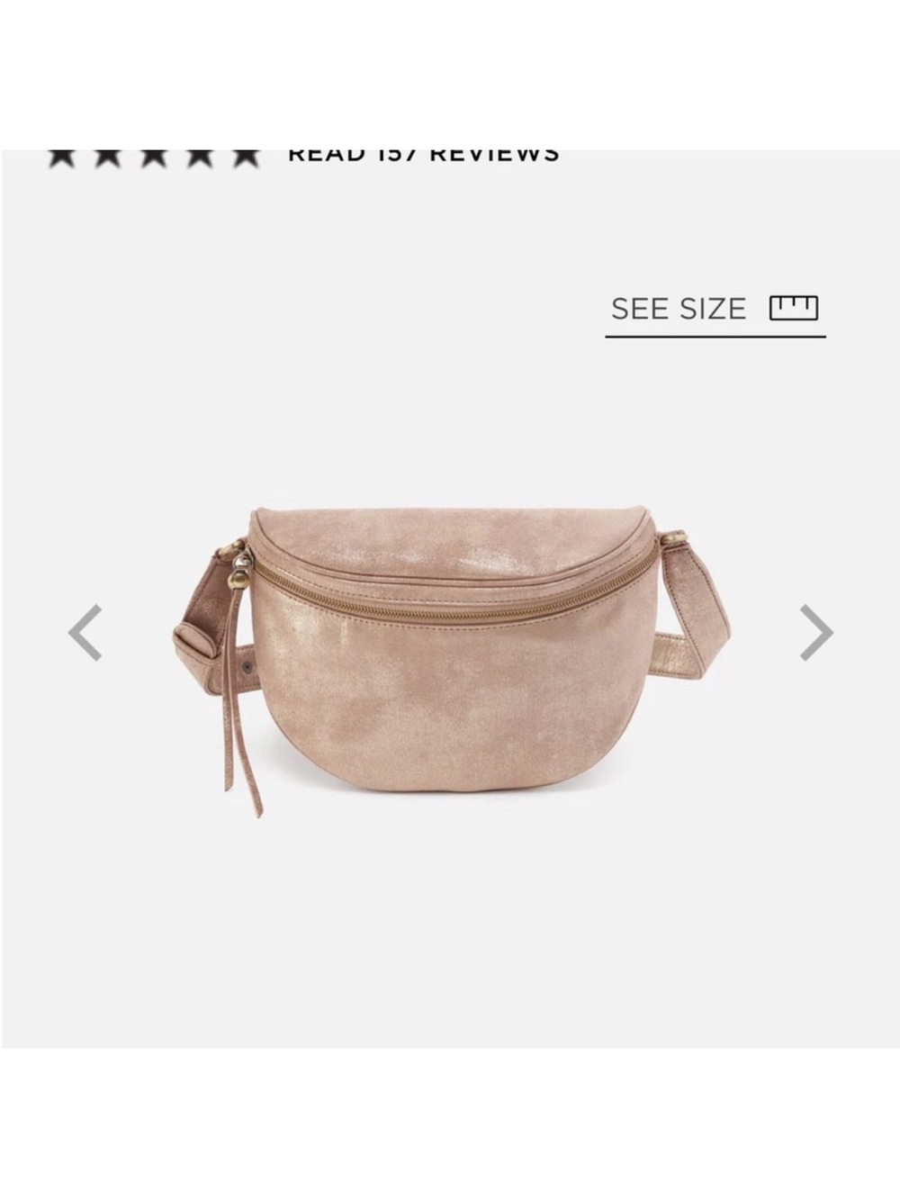HOBO Metallic Taupe Leather Crossbody Belt Bag - Picture 7 of 10